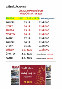 9.12.2024 Otevírací doba přes vánoční svátky 2024