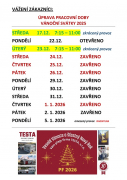 9.12.2025 Otevírací doba přes vánoční svátky 2025